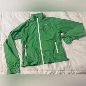 The North Face Green & White Windbreaker Outdoor Athleisure Jacket Sz Medium